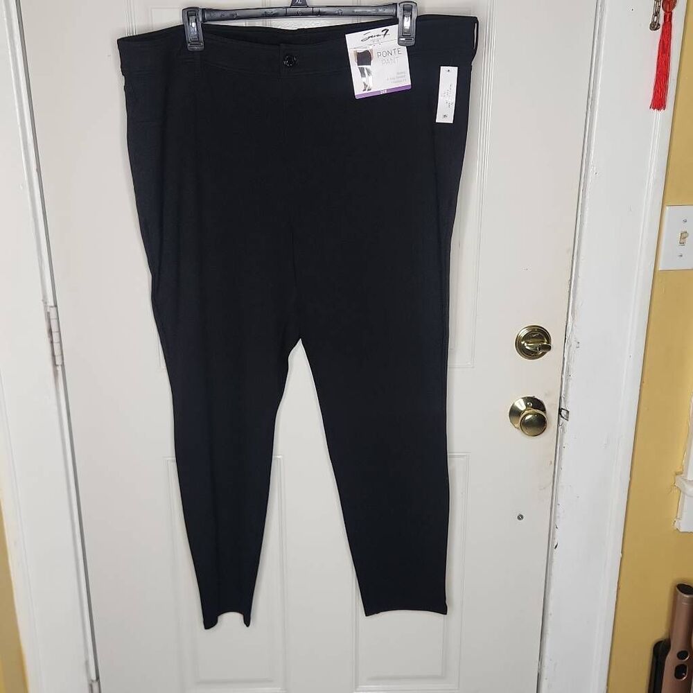 Seven7 black Ponte skinny fit pants women's size 24w